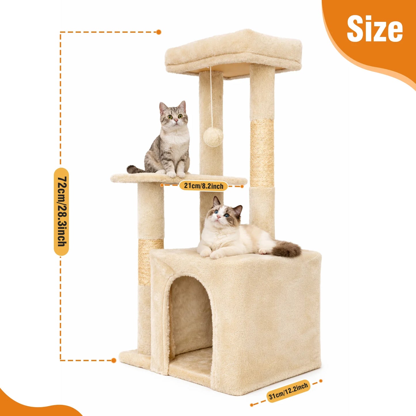 Cat Tree Indoor Tower With Scratching Posts And Condo