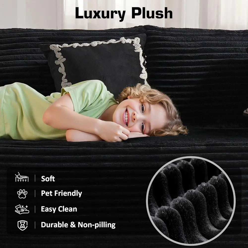 Corduroy Deep Seating Sofa For Living Room And Lounge