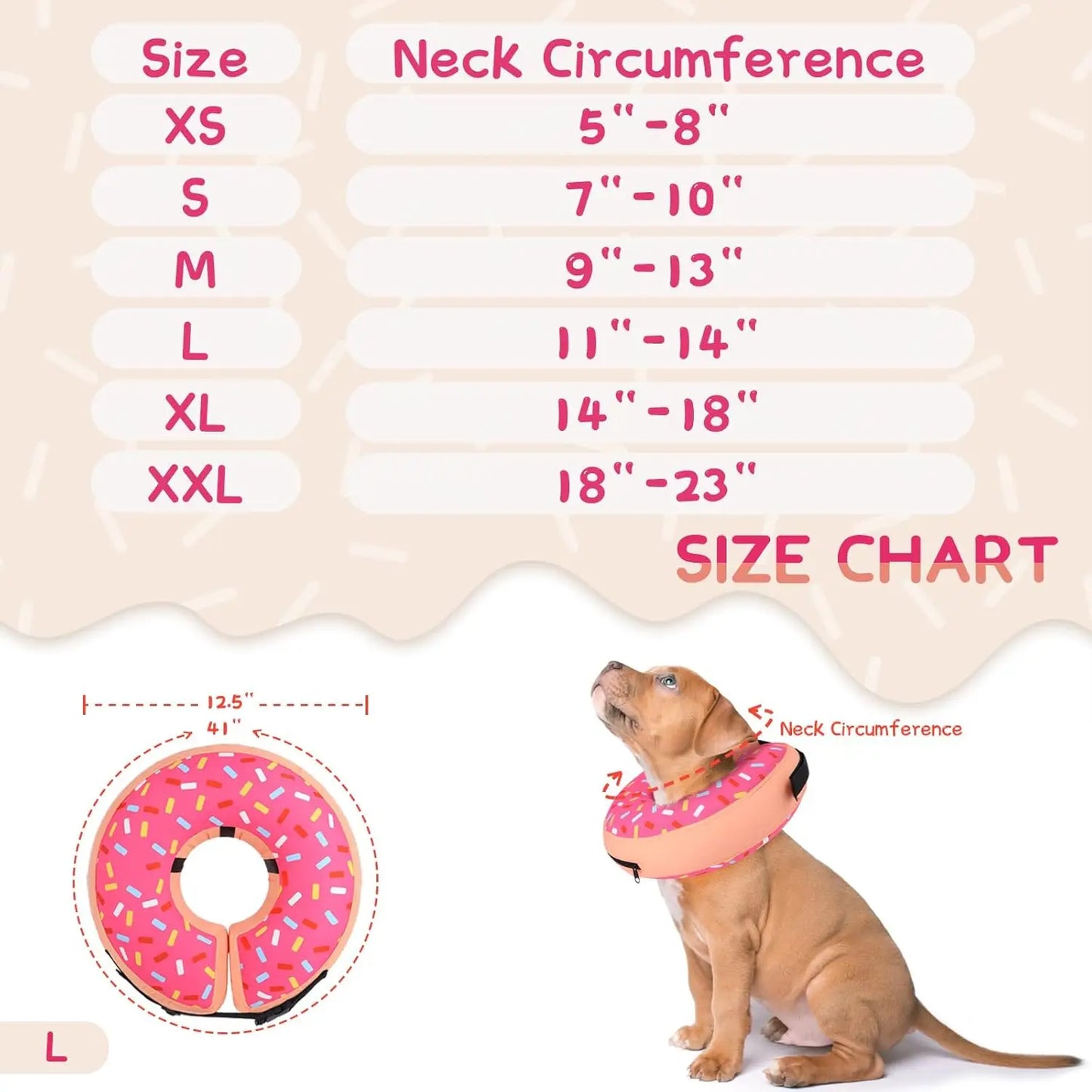 NONECN Inflatable Dog Cone Collar For Postoperative Recovery