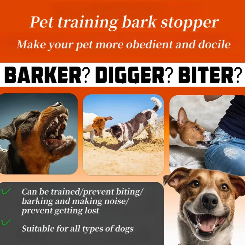 Waterproof Dog Bark Collar Rechargeable Anti Bark Training Vibration Collar