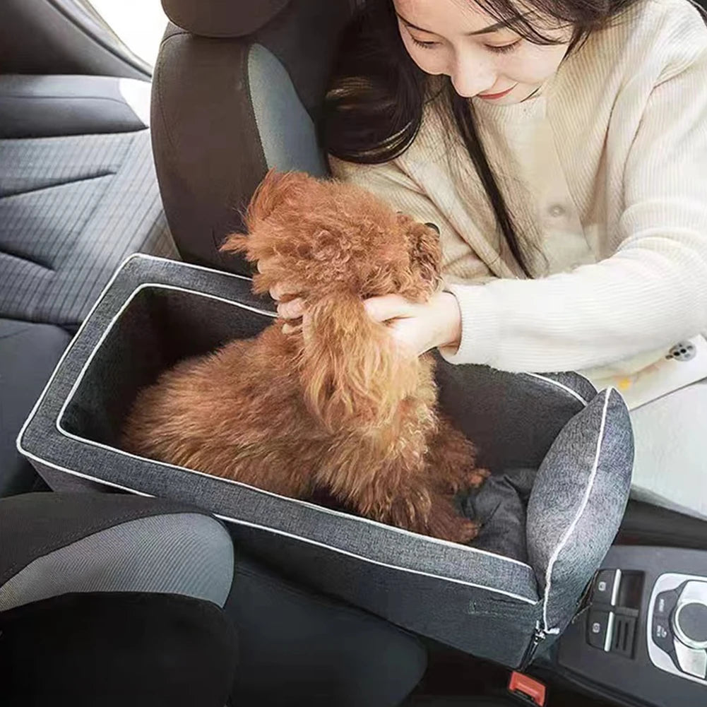None Dog Car Seat Center Console Booster With Straps