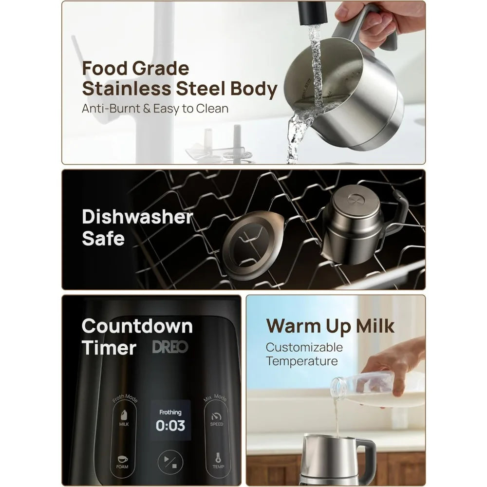 XMSJ Electric Milk Frother All-In-One Latte Foam Maker