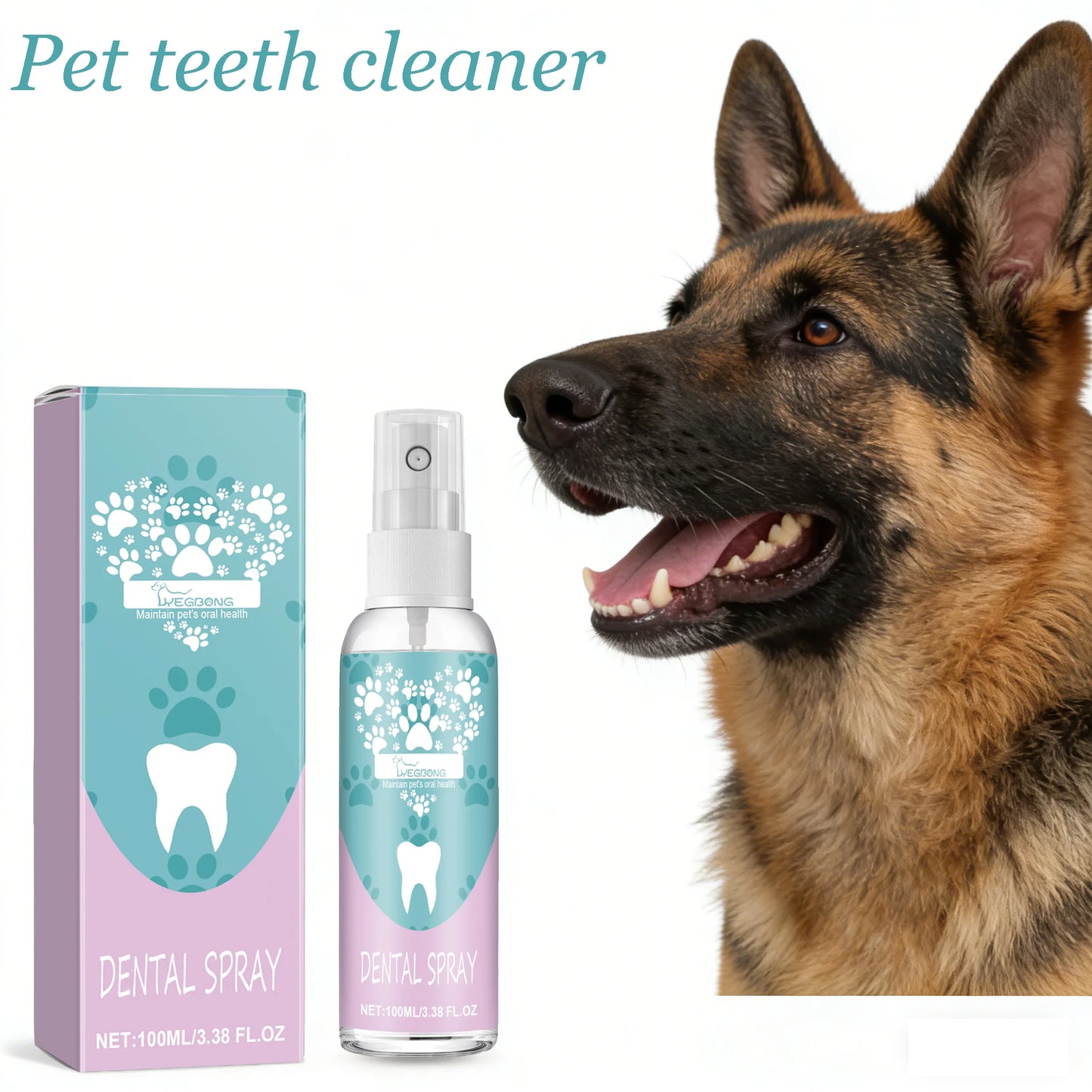 YEGBONG Pet Teeth Cleaning Spray Removes Tartar and Bad Breath