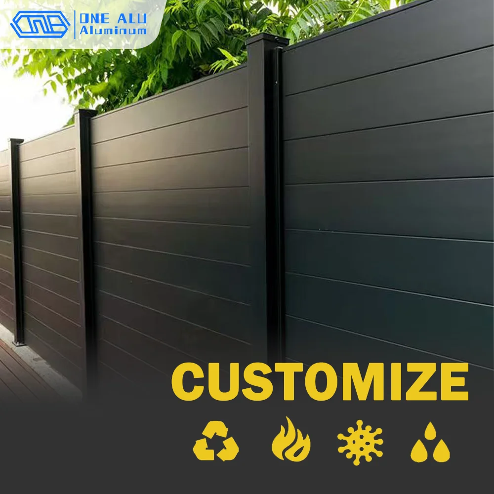 Rustproof Aluminum Fence Slat Panel Powder Coated Privacy Fence