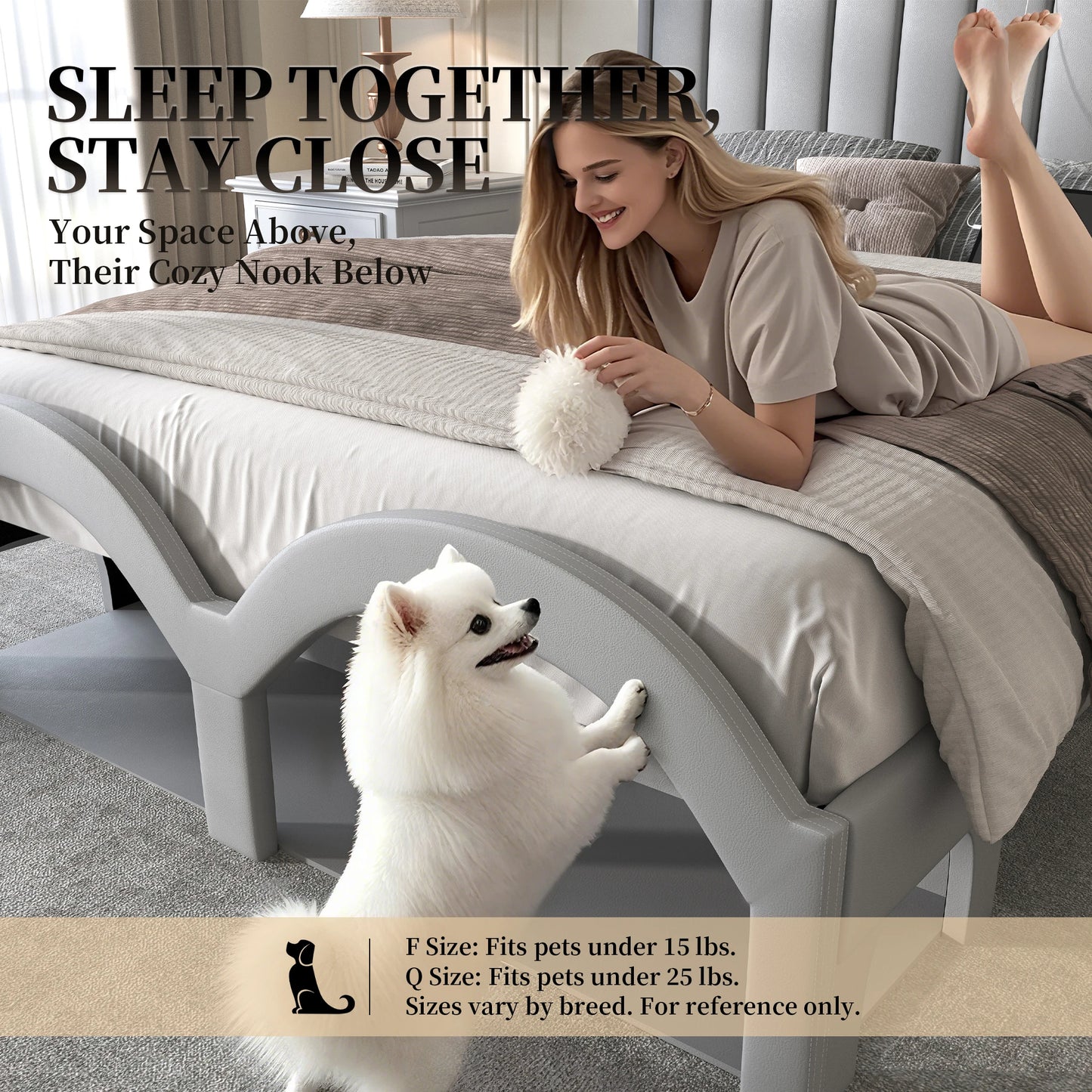 Sibeds Aurora Bed Frame Pet Rest Area Storage Headboard