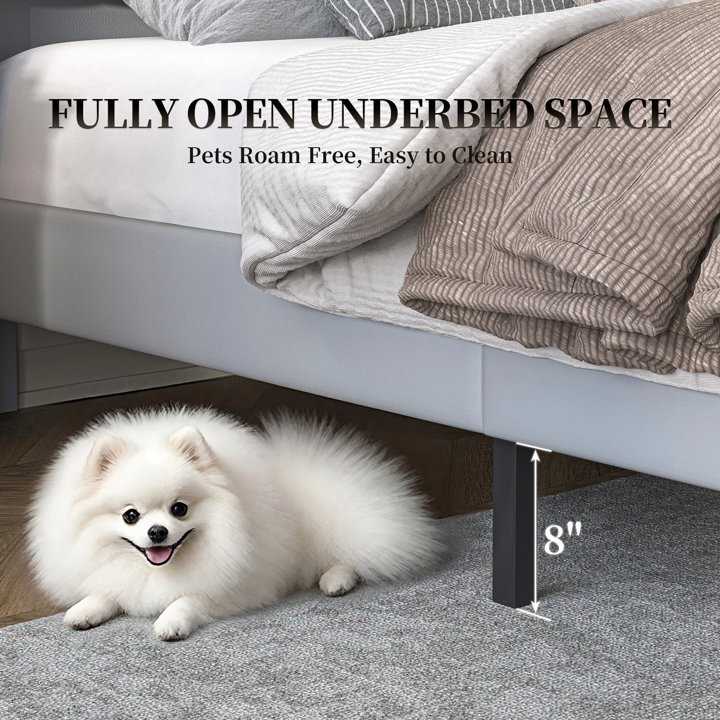 Sibeds Aurora Bed Frame Pet Rest Area Storage Headboard