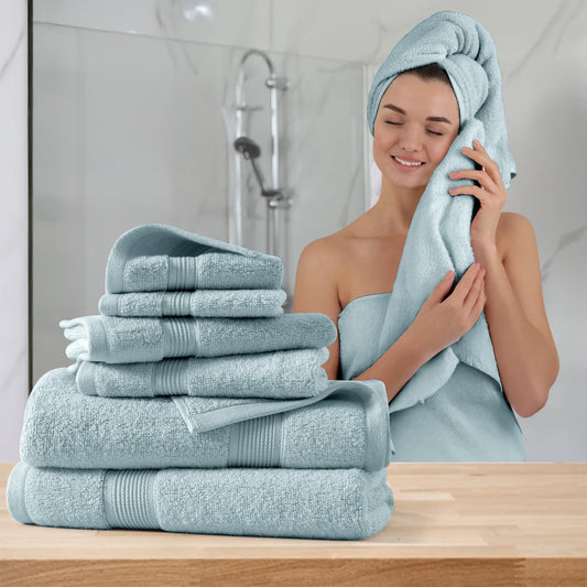 Lux Decor 6 Piece Bath Towel Set 525GSM 100% Cotton