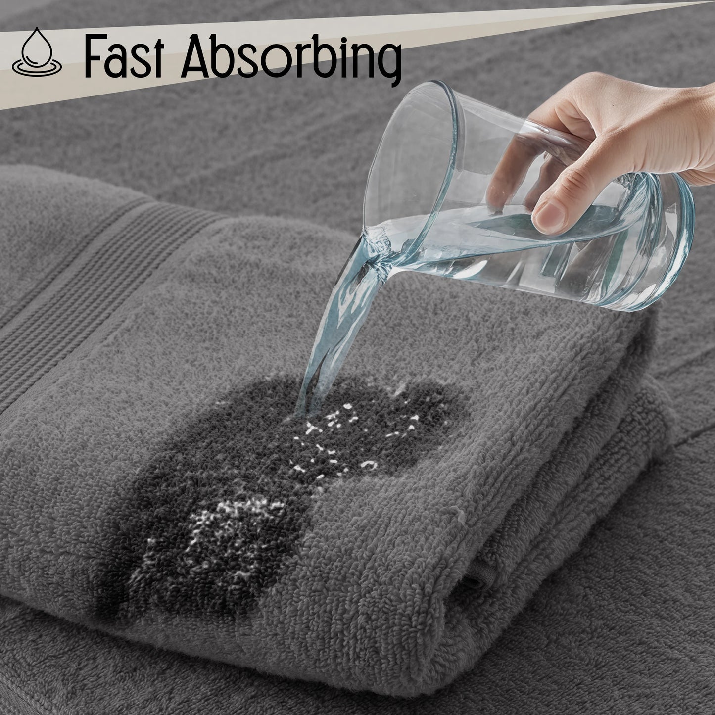 Lux Decor 6 Piece Bath Towel Set 525GSM 100% Cotton