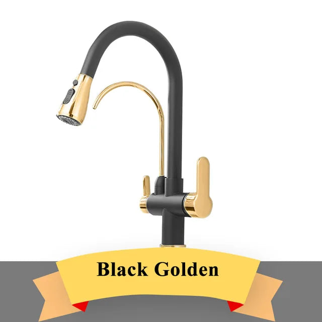 Wanmivezlo Purify Water Deck Mounted Dual Handle Faucet Kitchen