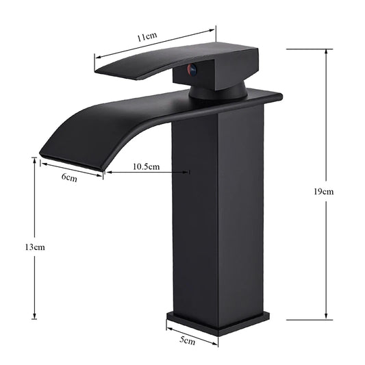 Rozin Deck Mounted Single Lever Basin Faucet Waterfall Brass