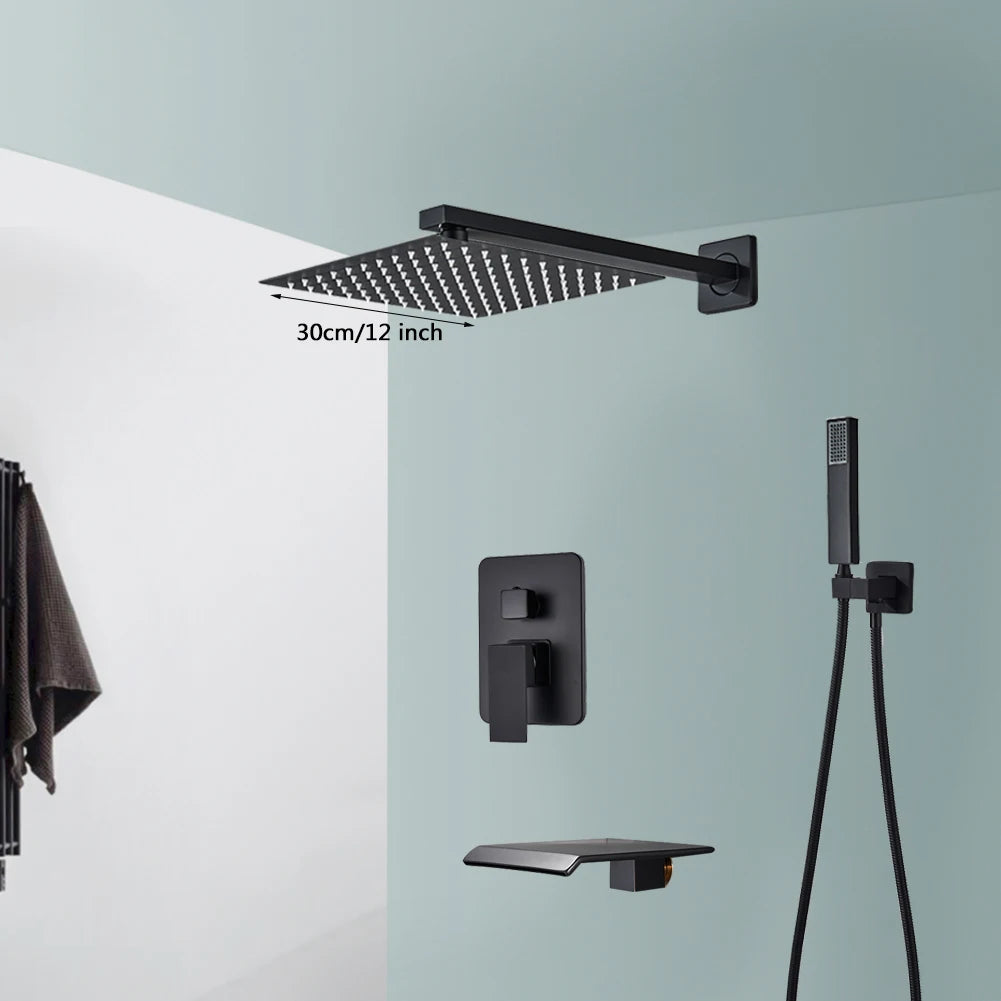 Rozin Rainfall Shower System Wall Mount Kit With Concealed Box
