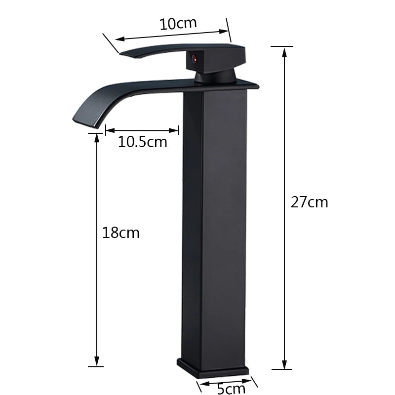 Rozin Deck Mounted Single Lever Basin Faucet Waterfall Brass