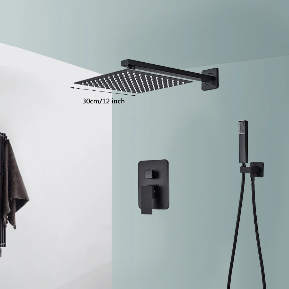 Rozin Rainfall Shower System Wall Mount Kit With Concealed Box