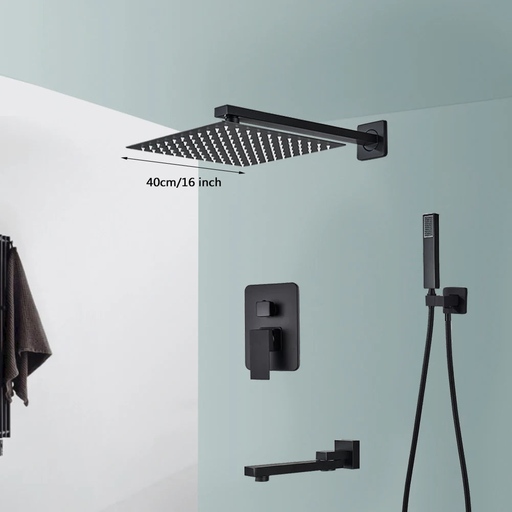 Rozin Rainfall Shower System Wall Mount Kit With Concealed Box