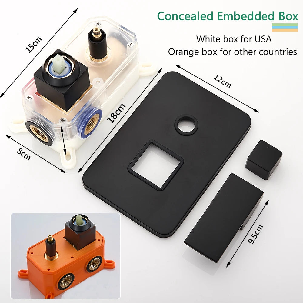 Rozin Rainfall Shower System Wall Mount Kit With Concealed Box