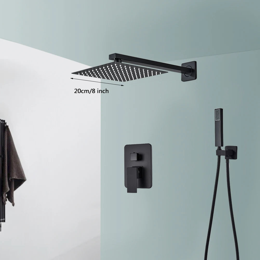 Rozin Rainfall Shower System Wall Mount Kit With Concealed Box