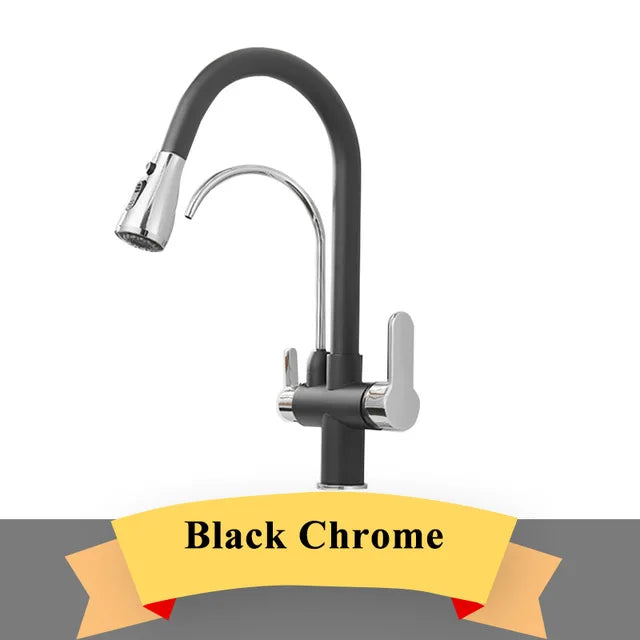Wanmivezlo Purify Water Deck Mounted Dual Handle Faucet Kitchen
