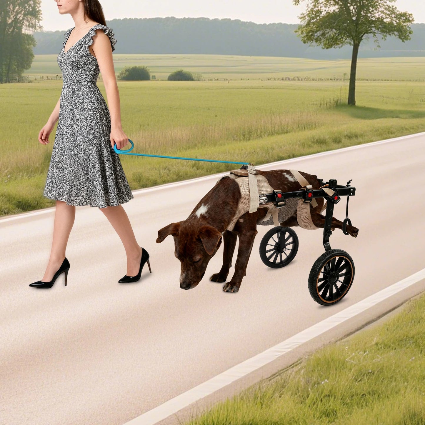 Pet Walking Aid Dog Wheelchair for Back Legs 65kg Load