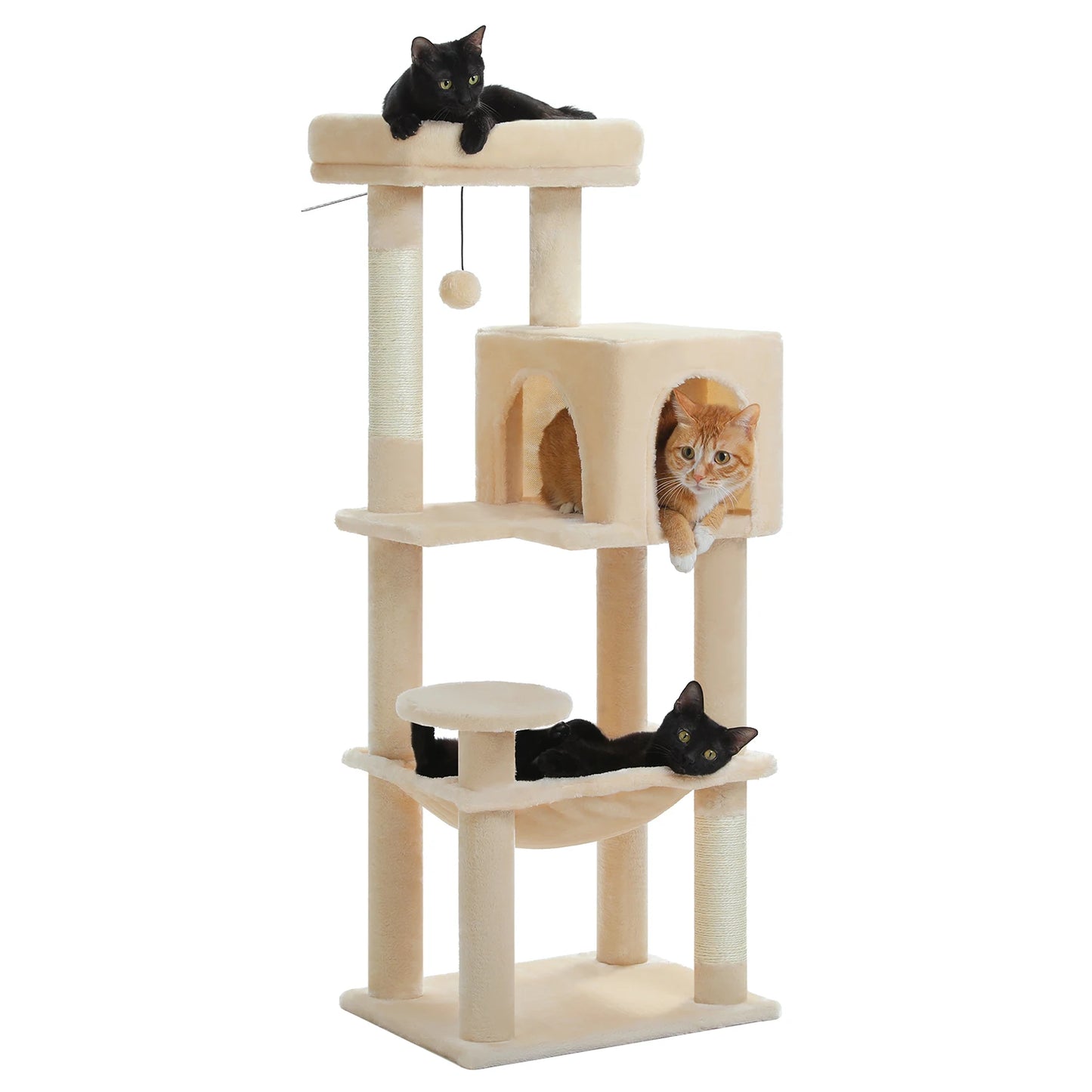 PEQULTI Five-Level Cat Tree Tower Top Perch And Sisal Post