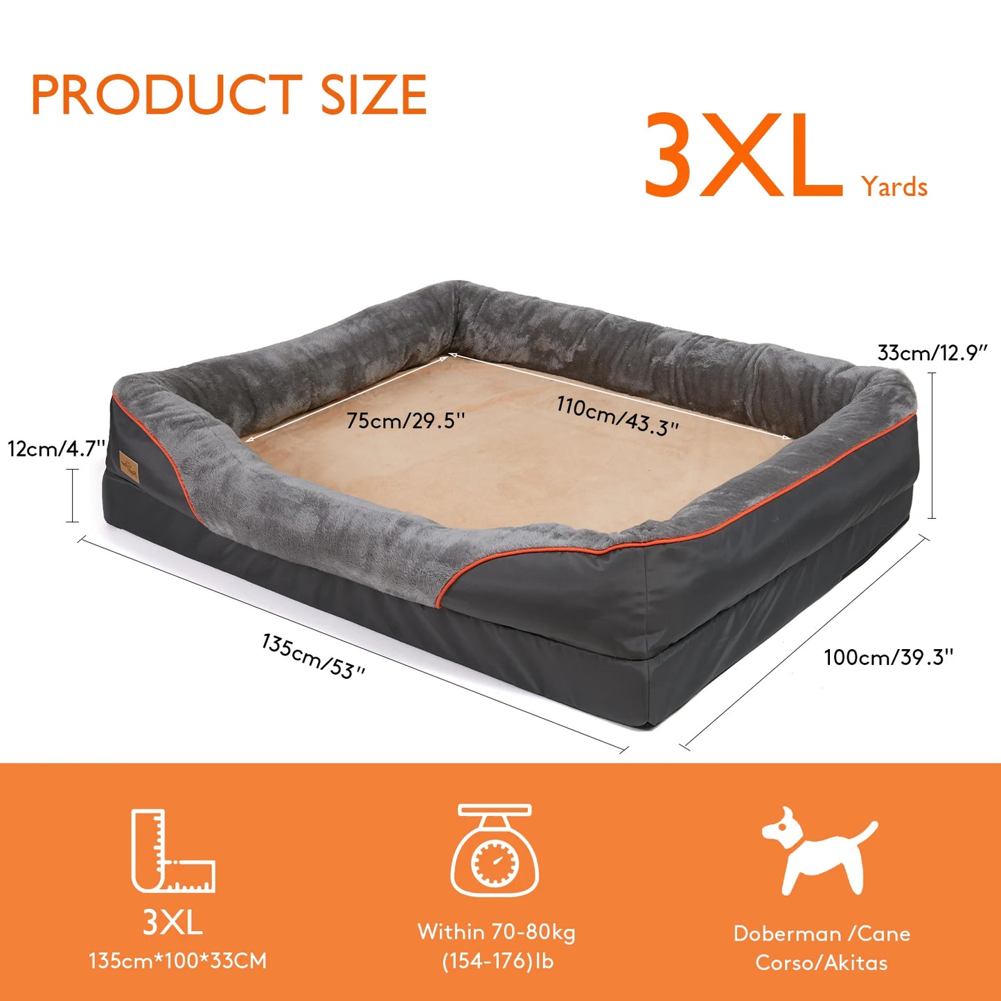 BINGOPAW Anti Allergy Warm Fleece Dog Bed With Washable Cover