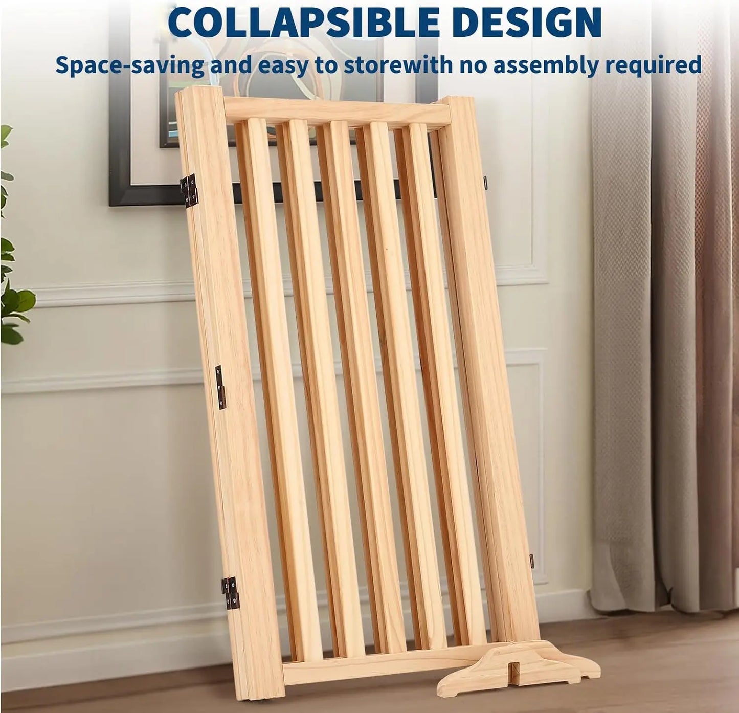 HiMISS Freestanding Dog Gate Foldable Indoor Pet Fence