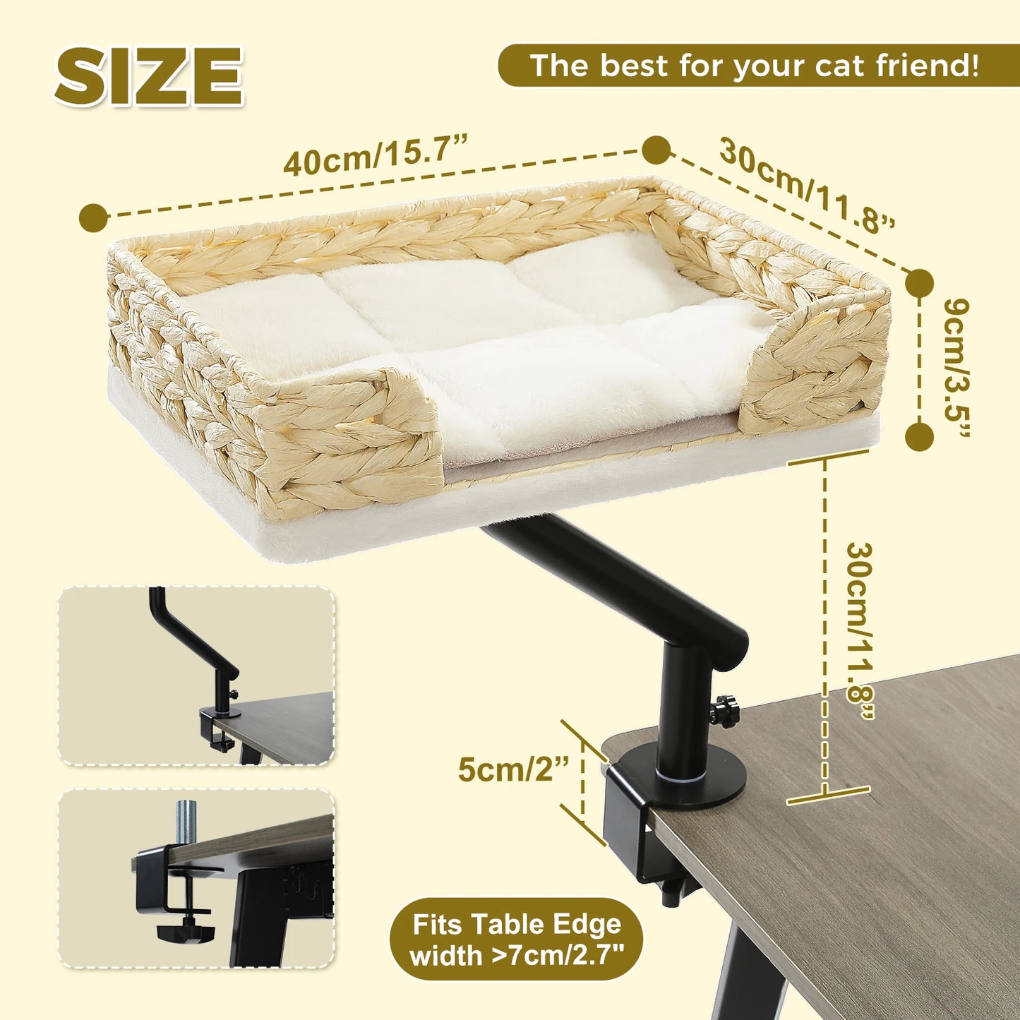 PAWZ Road Cat Desk Bed With 360 Rotatable Stand Hammock