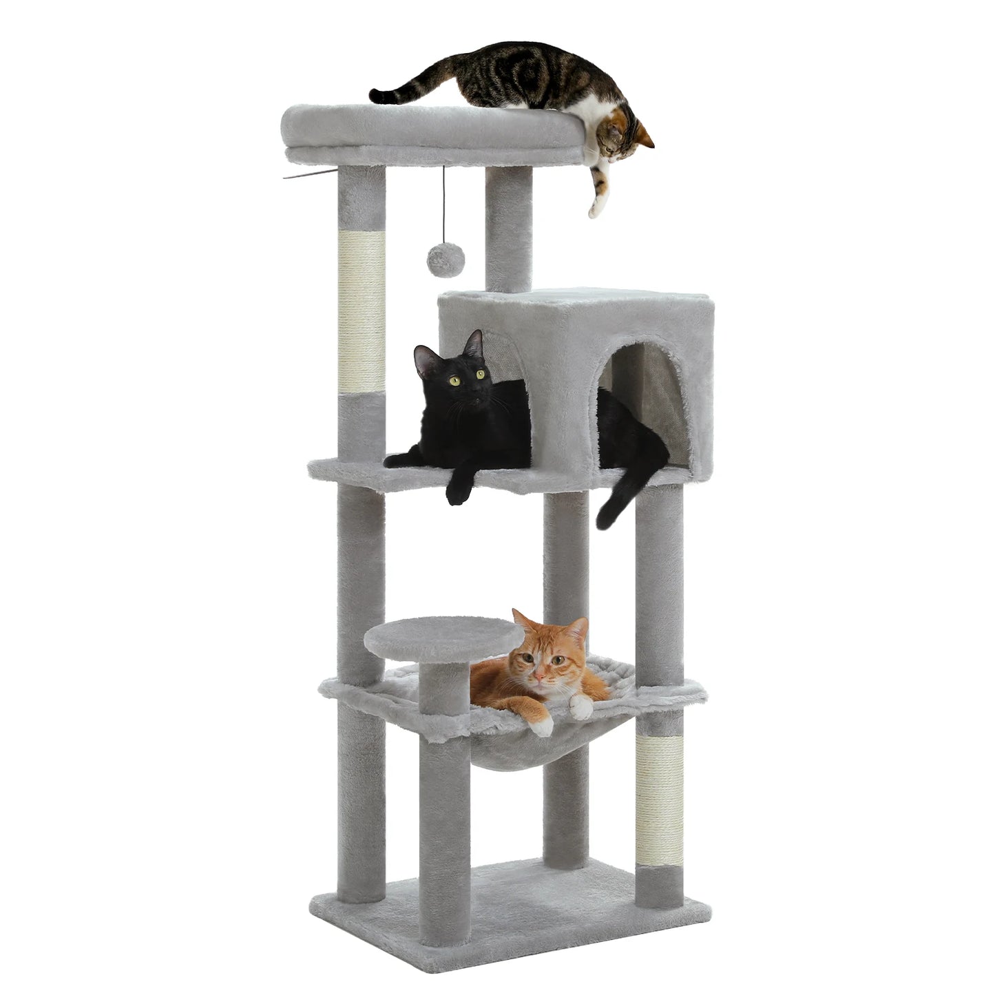 PEQULTI Five-Level Cat Tree Tower Top Perch And Sisal Post