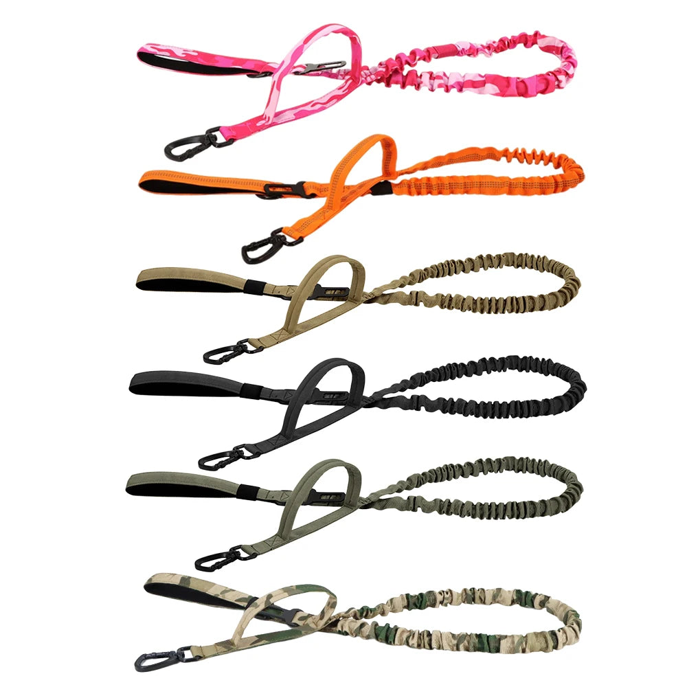PETRAVELCN Military Dog Leash Adjustable Quick Release Dual Handles