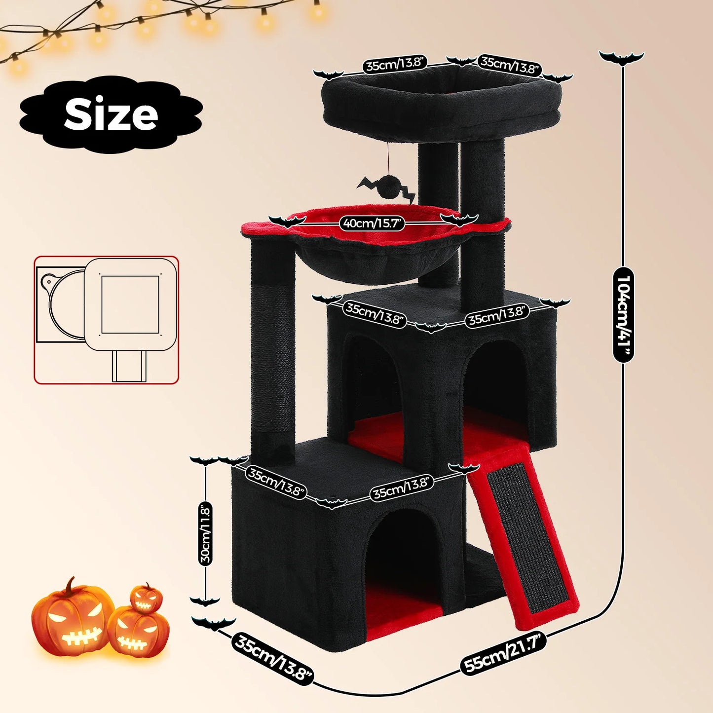 PAWZ Road Multi-Level Cat Tree Indoor Cat Tower With Condos Sisal Scratching Pad