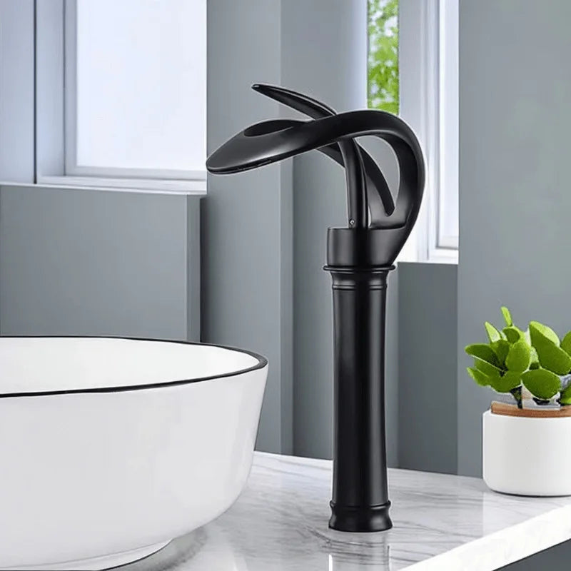 ALENARTWATER Solid Brass Basin Taps Single Handle Waterfall Faucet