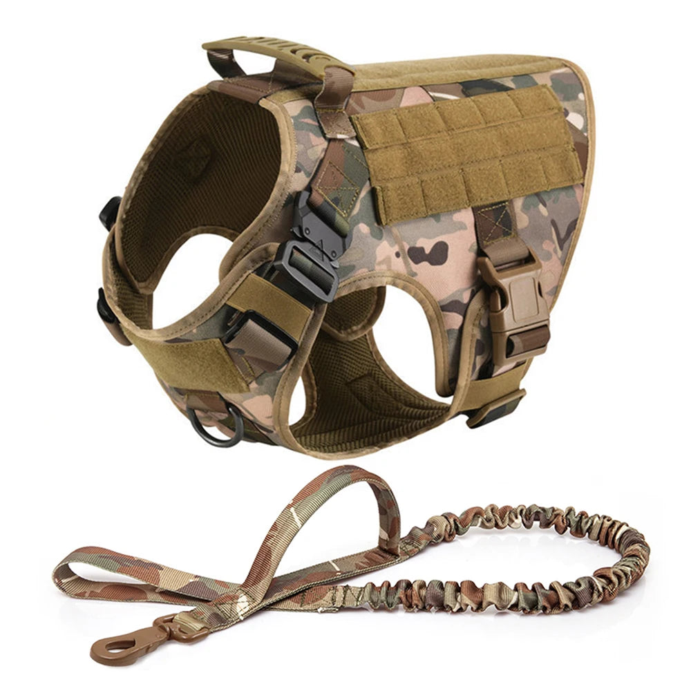 PETRAVELCN Tactical Dog Harness Vest For Large Dogs No Pull