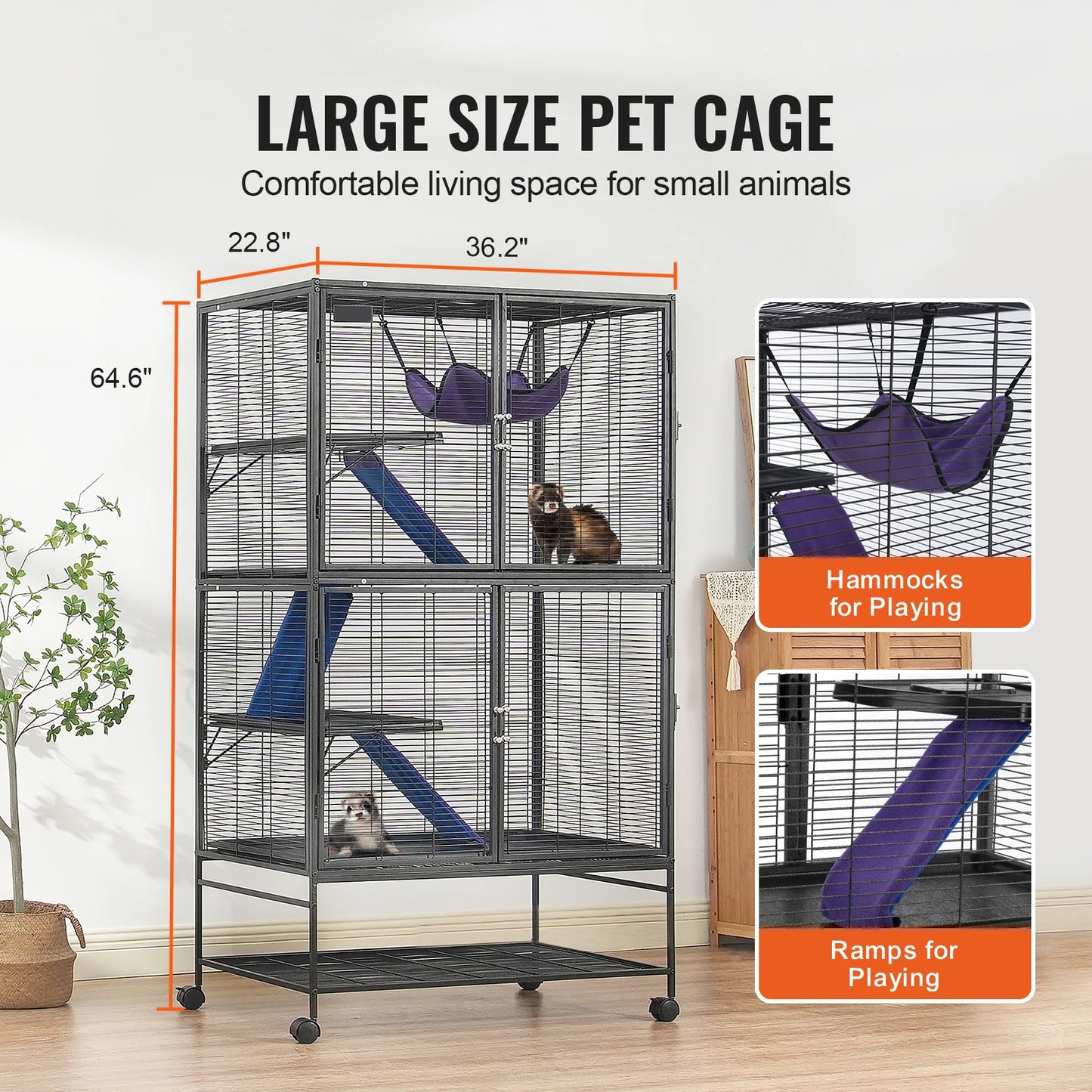SucceBuy 4-Tier Critter Nation Ferret Cage for Small Animals