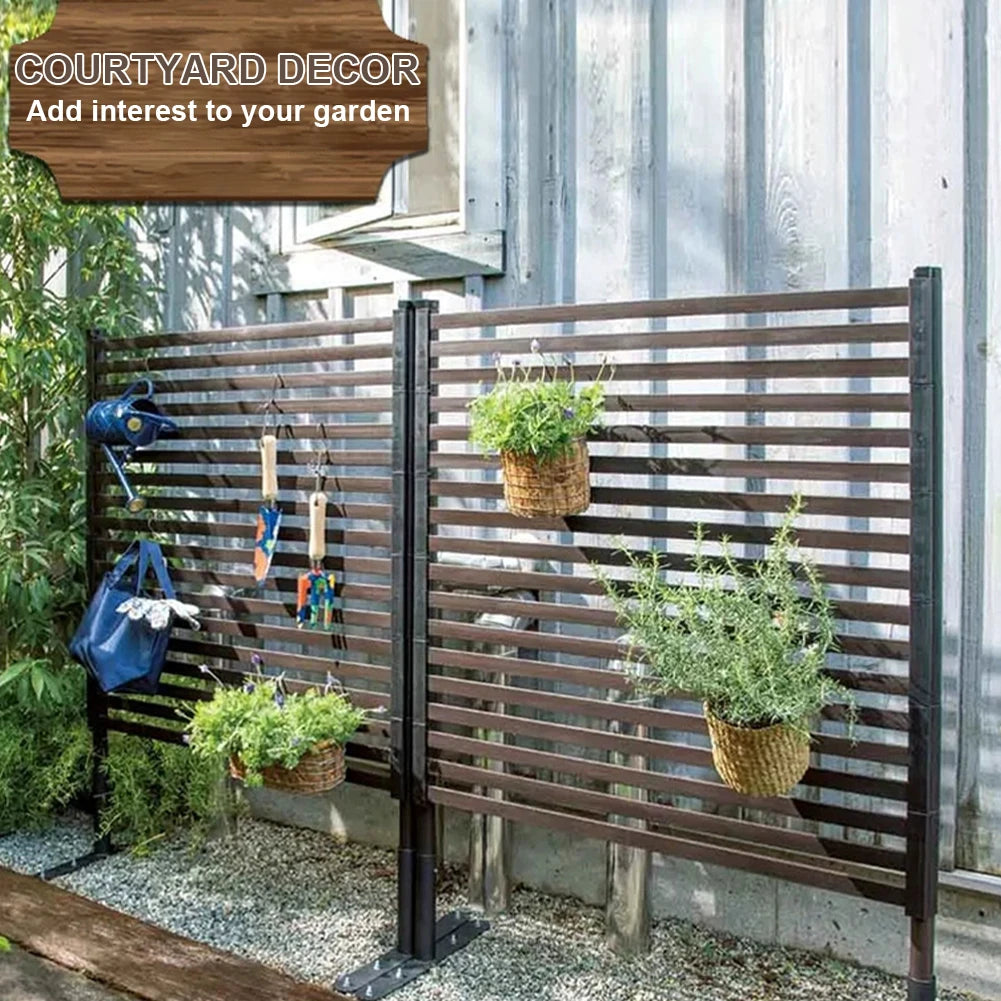 PE-Coated Steel Outdoor Privacy Screen Fence Panel for Garden Patio