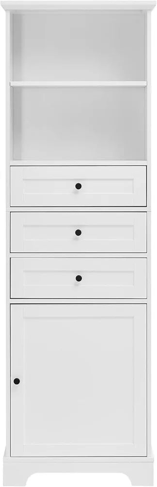 Tall Storage Cabinet With Drawers And Door Adjustable Shelf