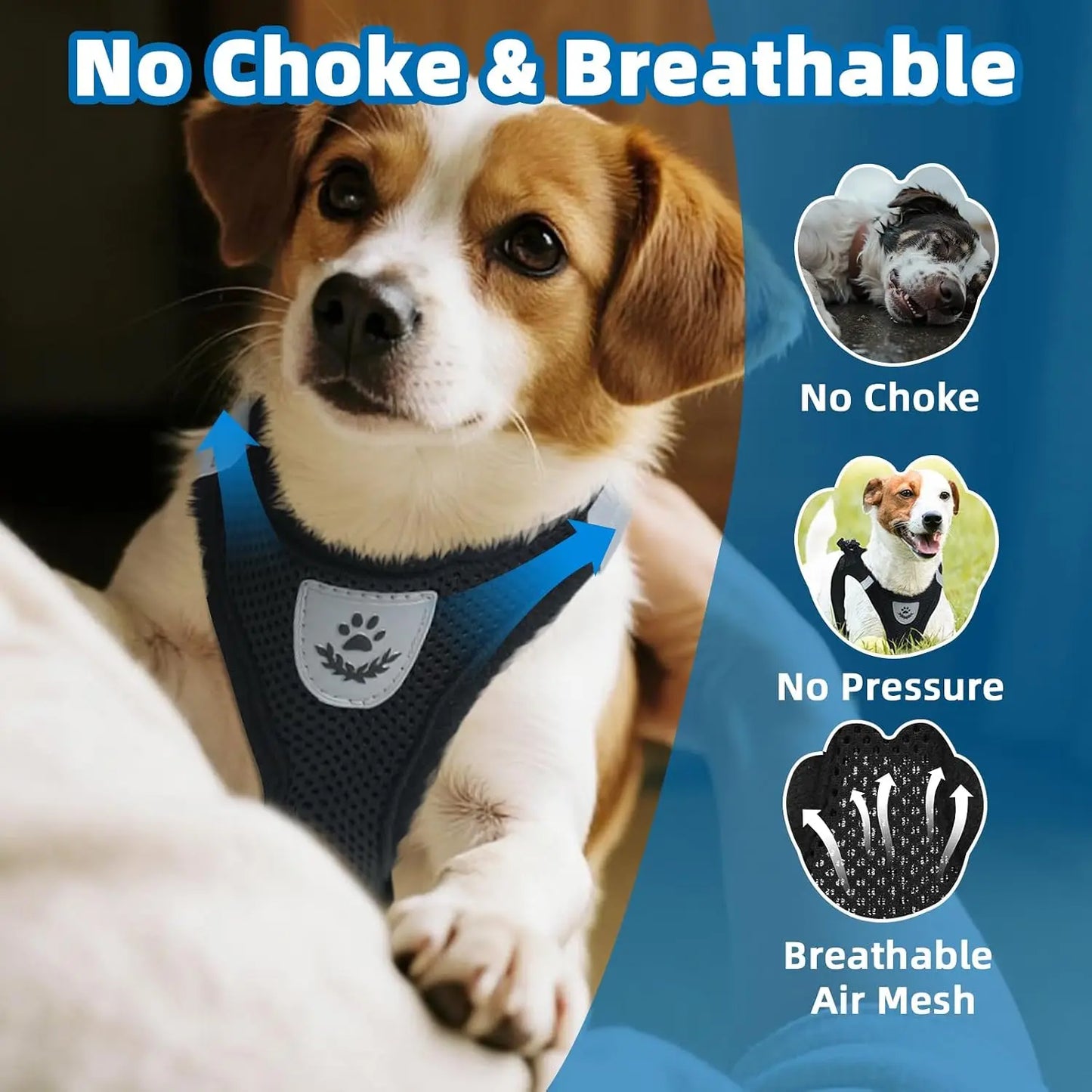 Soft Mesh Dog Harness And Leash Set For Small Dogs Reflective Vest With Handle