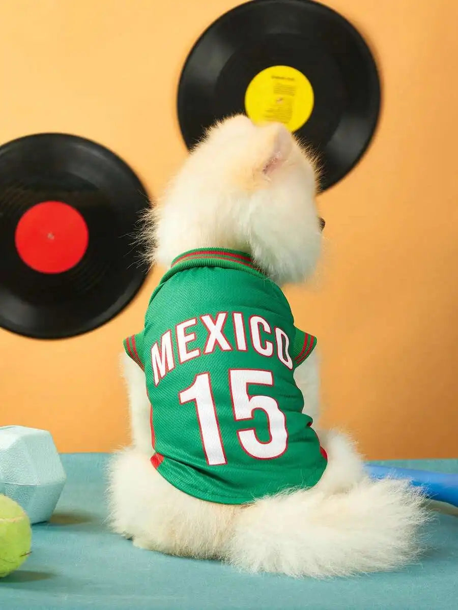 Mexican National Team Style Pet Jersey For Cats And Dogs