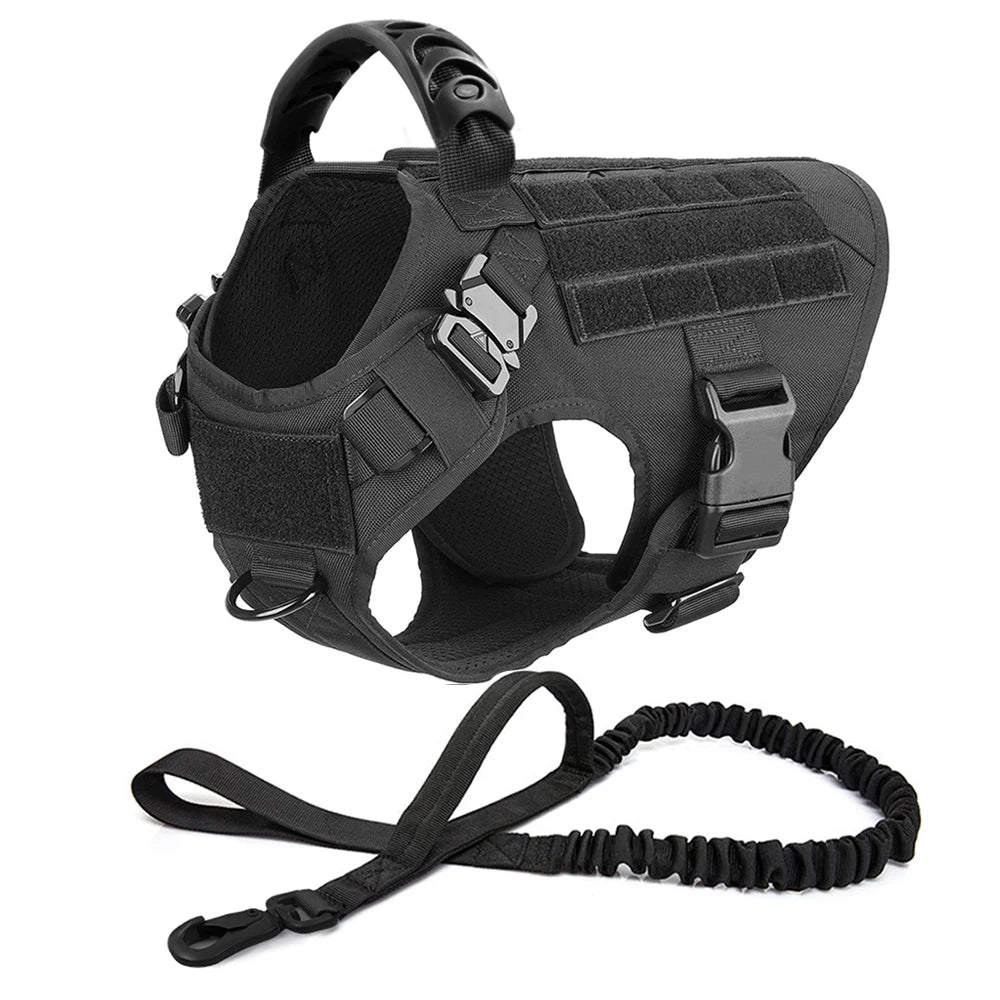 PETRAVELCN Tactical Dog Harness Vest For Large Dogs No Pull