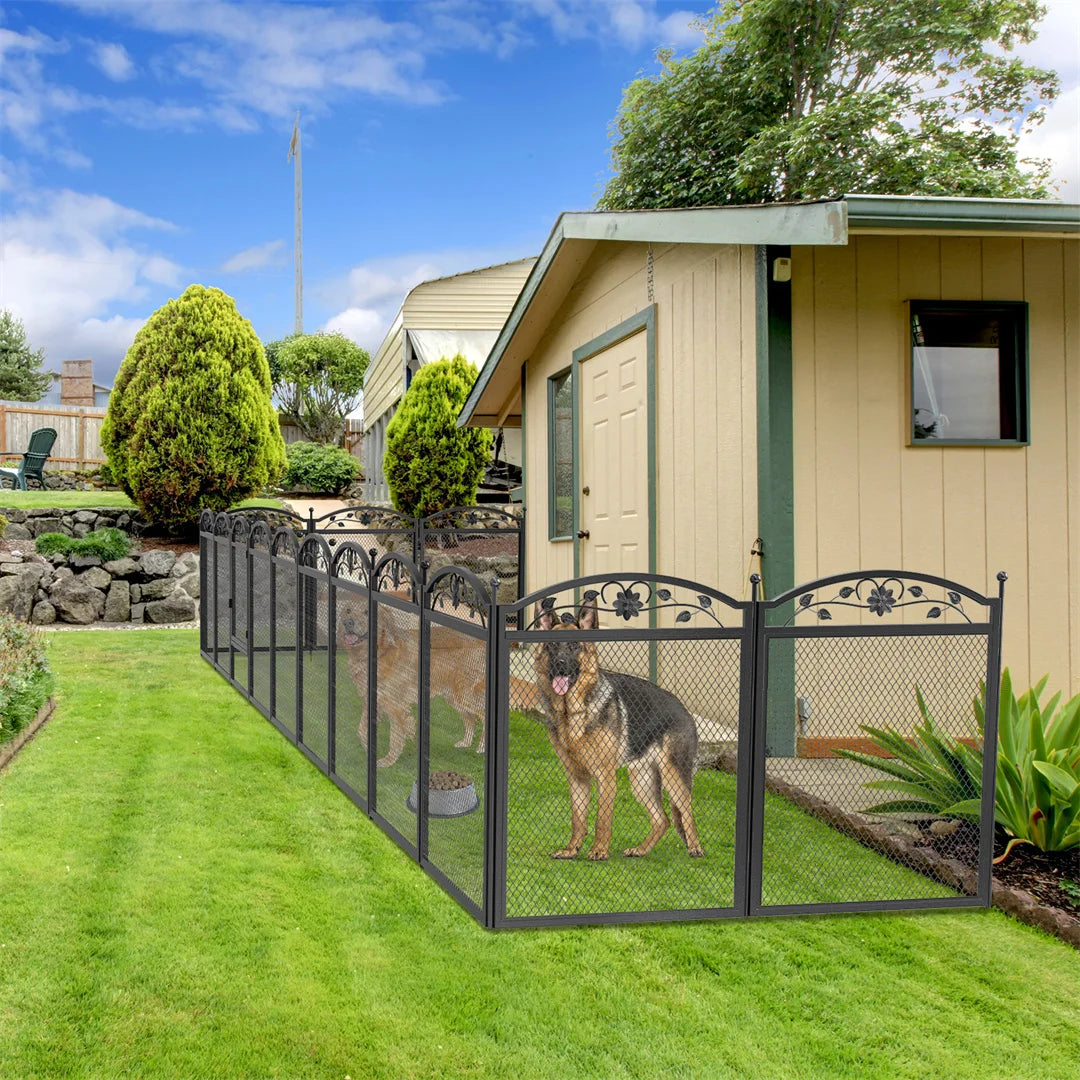 BINGOPAW 8-Panel Heavy-Duty Dog Playpen with Waterproof Pad