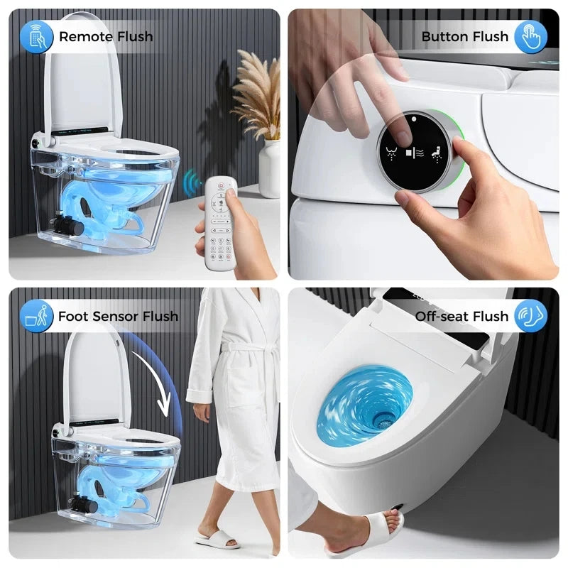 Smart Toilet With Tankless Bidet Wash And Auto Open Lid