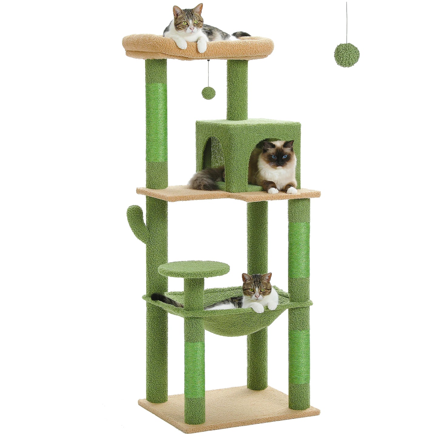 PAWZ Road Cat Tree Indoor Multi Level Tower With Hammock Sisal Scratching Posts