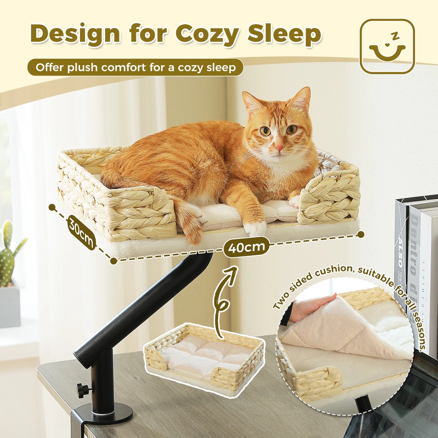 PAWZ Road Cat Desk Bed With 360 Rotatable Stand Hammock