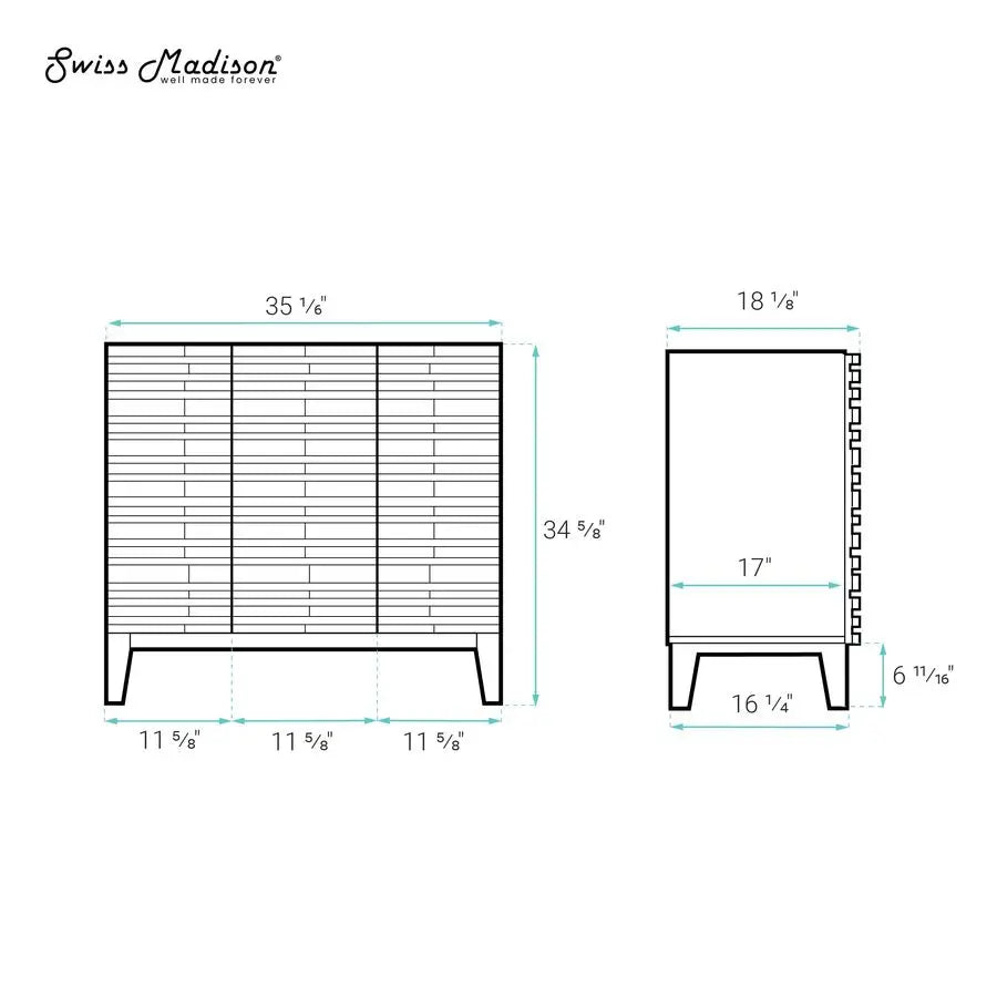 XMSJ Cascade Freestanding Bathroom Vanity Cabinet Without Top