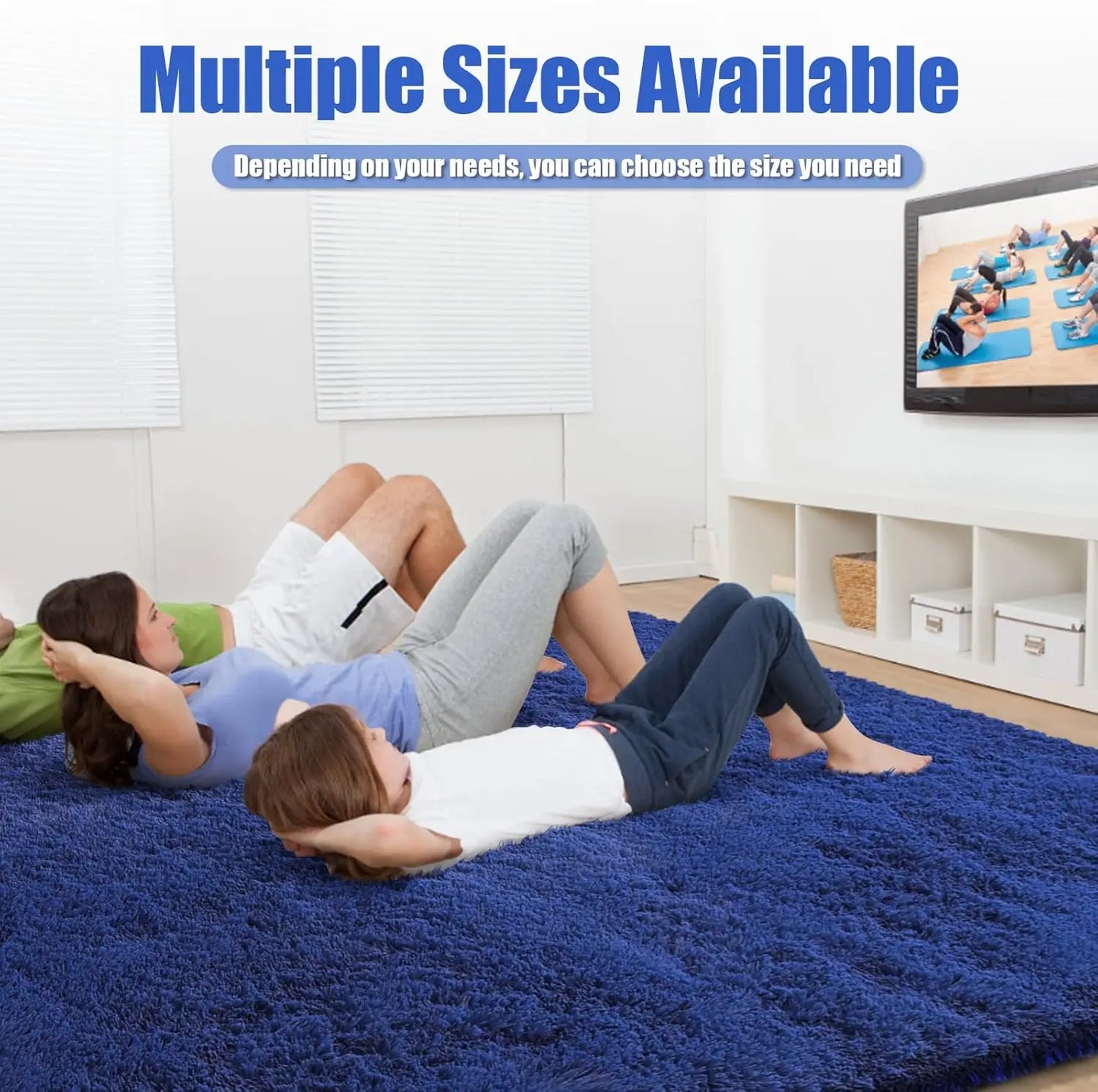 Fluffy Shag Area Rug For Living Room And Bedroom Decor