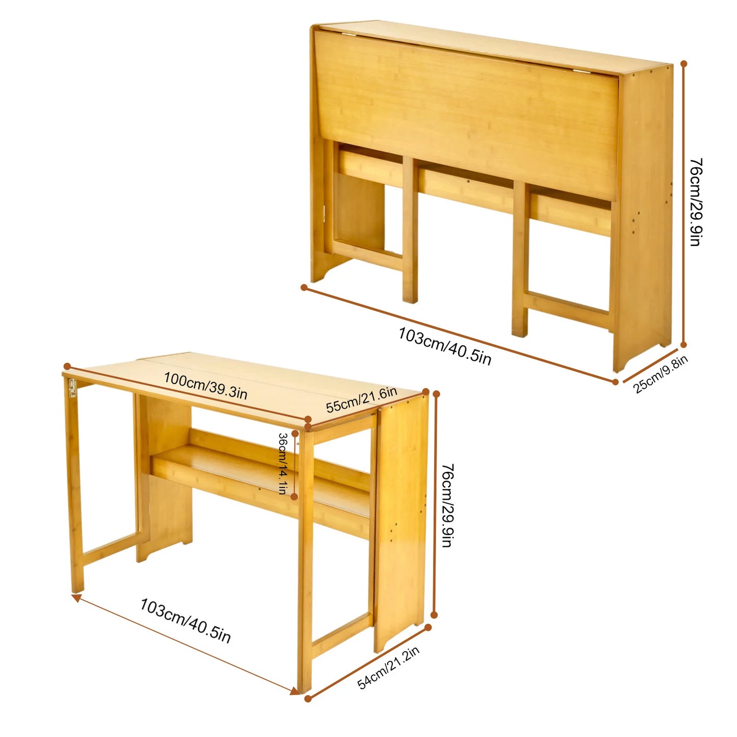 Folding Desk Table Multipurpose Space Saving Foldable Workstation Home Office