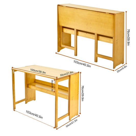 Folding Desk Table Multipurpose Space Saving Foldable Workstation Home Office
