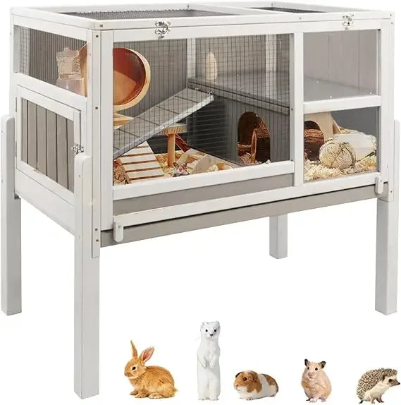 Guinea Pig Cage With Stand Ramp Indoor Small Animal Habitat