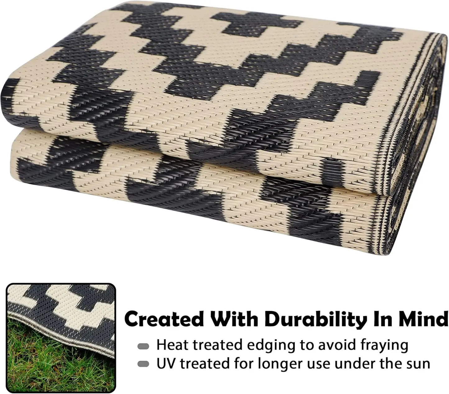 Waterproof Outdoor Rug Reversible Plastic Mat For Patio And Backyard
