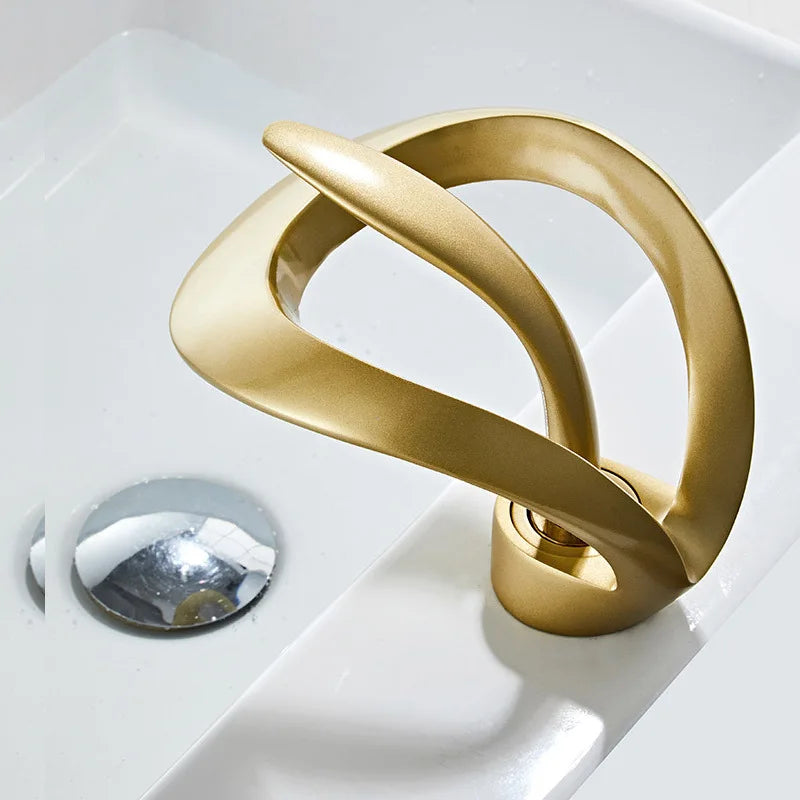 ALENARTWATER Solid Brass Basin Taps Single Handle Waterfall Faucet