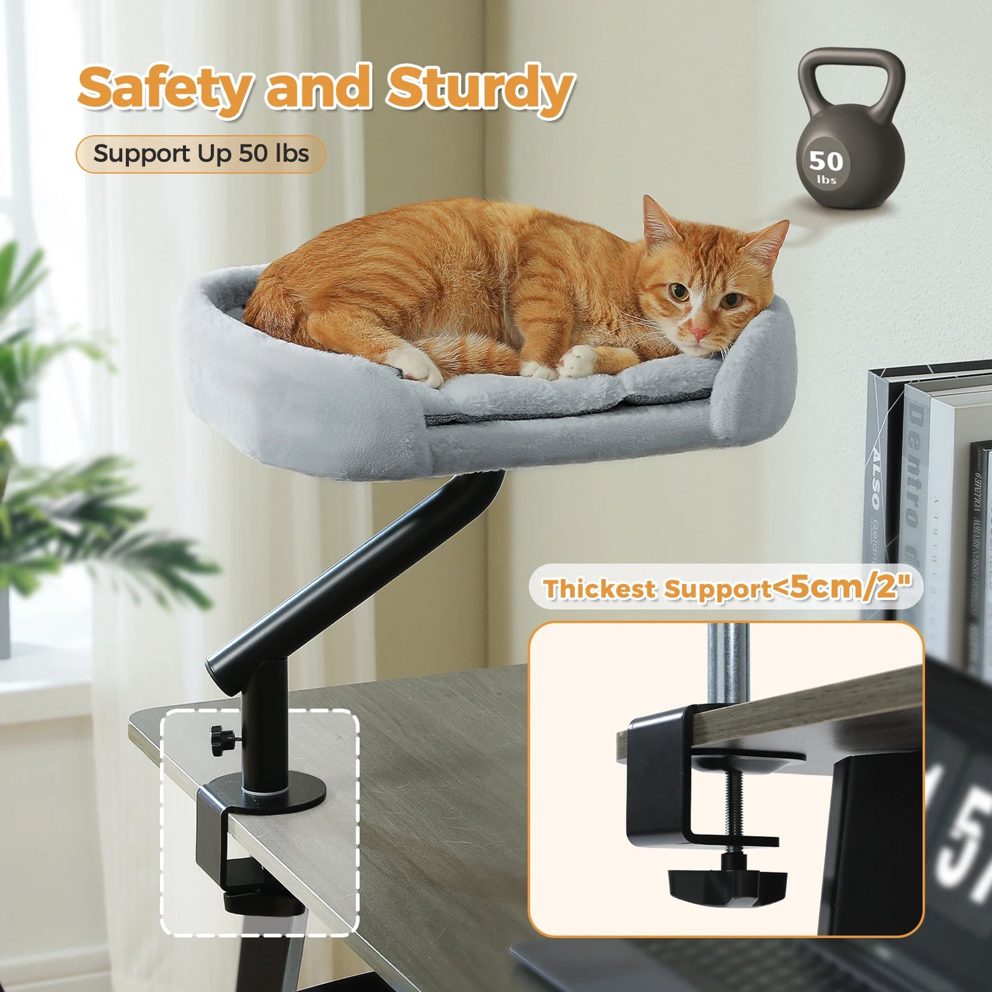 PAWZ Road Cat Desk Bed With 360 Rotatable Stand Hammock
