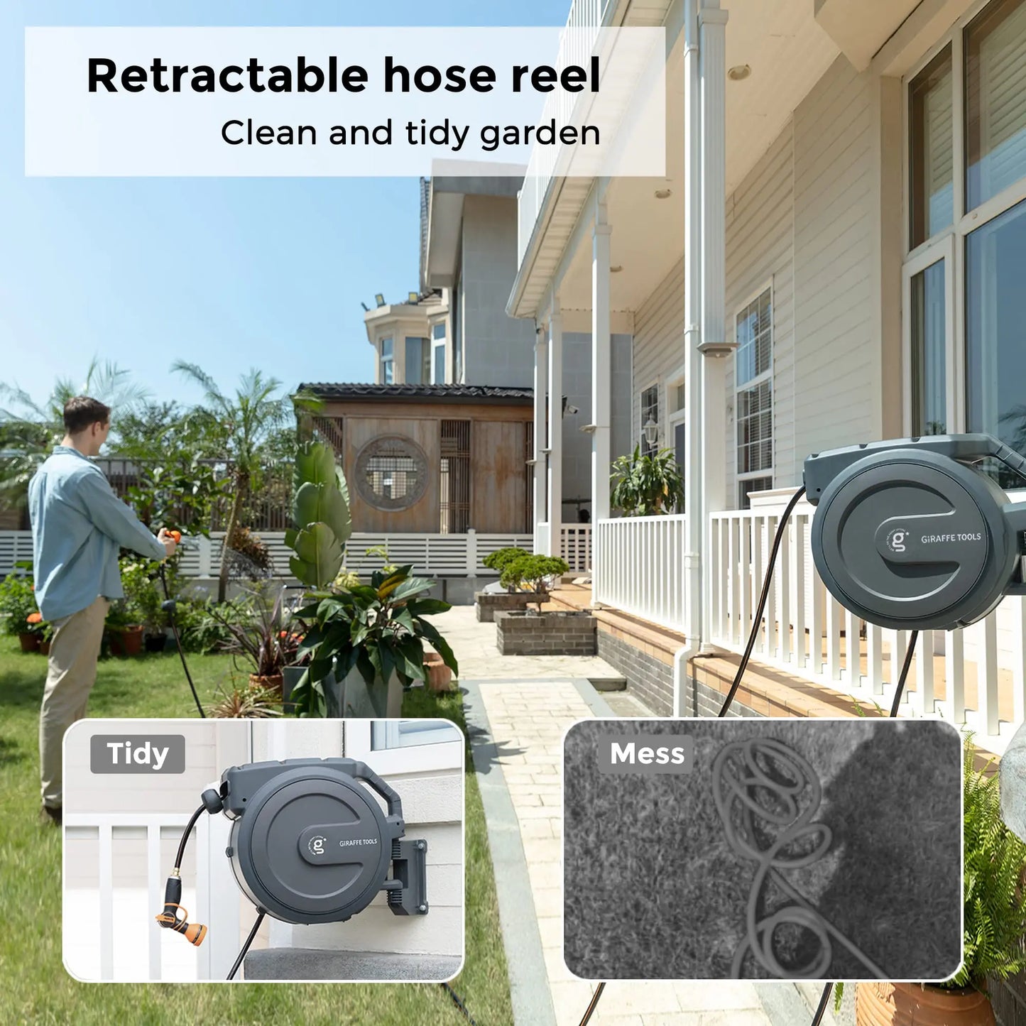 Giraffe Tools AW40 Retractable Hose Reel With Automatic Rewind